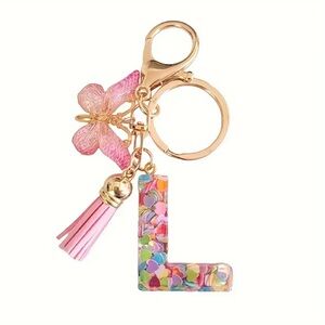 Alphabet Initial Letter Butterfly Keychain. PINK. NE…